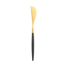 Load image into Gallery viewer, Black gold cutlery set
