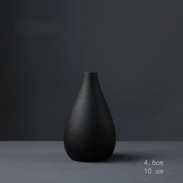 Black ceramic vase